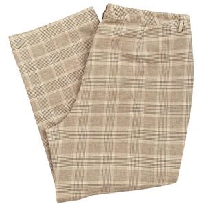 A3 LL Bean Trousers Glen Plaid‎ Classic Straight Leg Academic Cotton Lined 20